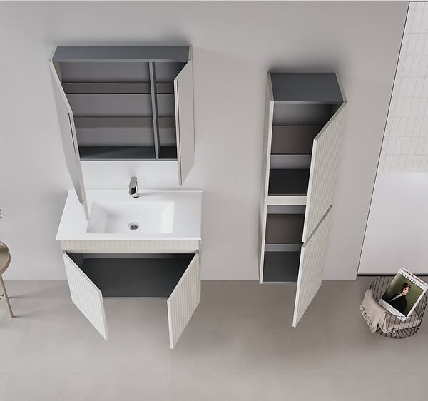 HABITAT ET JARDIN - Meuble Vasque "Tivoli 85" - 85 x 45 x 57 cm - Matte Cashmere - large