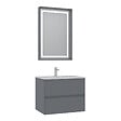 HABITAT ET JARDIN - Ensemble Meuble Vasque avec Miroir (2 Pièces) "Nest 71 v2" - 71 x 51 x 55 cm - Matte Grey - vignette