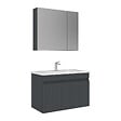 HABITAT ET JARDIN - Ensemble Meuble Vasque avec Miroir (2 Pièces) "Tivoli 85" - 85 x 45 x 57 cm - Matte Anthracite - vignette