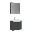 HABITAT ET JARDIN - Ensemble Meuble Vasque avec Miroir (2 Pièces) "Purus 65" - 65 x 50 x 58 cm - Matte Anthracite - vignette