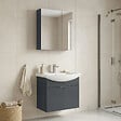 HABITAT ET JARDIN - Ensemble Meuble Vasque avec Miroir (2 Pièces) "Purus 65" - 65 x 50 x 58 cm - Matte Anthracite - vignette