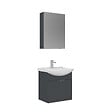 HABITAT ET JARDIN - Ensemble Meuble Vasque avec Miroir (2 Pièces) "Purus 55" - 55 x 50 x 58 cm - Matte Anthracite - vignette