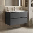 HABITAT ET JARDIN - Meuble Vasque "Side 85 v2" - 85 x 45 x 52 cm - Matte Anthracite - vignette