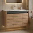 HABITAT ET JARDIN - Meuble Vasque "Ricato 100" - 101 x 47 x 62 cm - Walnut - vignette
