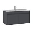 HABITAT ET JARDIN - Meuble Vasque "Side 100 v3" - 100 x 45 x 52 cm - Matte Anthracite - vignette