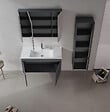 HABITAT ET JARDIN - Meuble Vasque "Side 100 v3" - 100 x 45 x 52 cm - Matte Anthracite - vignette
