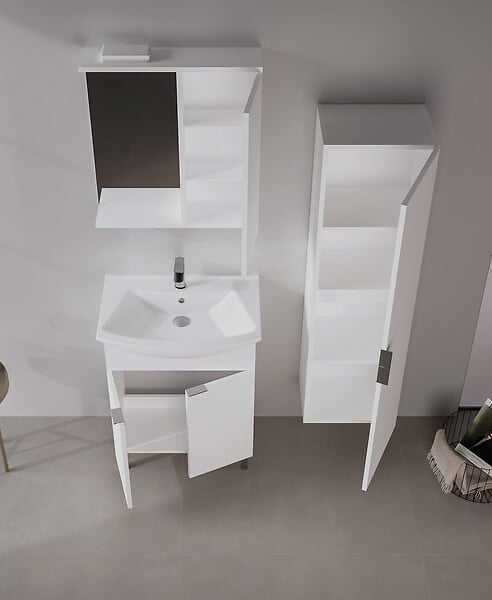 HABITAT ET JARDIN - Ensemble Meuble Vasque avec Miroir (2 Pièces) "Purus 65" - 65 x 50 x 83 cm - White - large