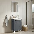 HABITAT ET JARDIN - Ensemble Meuble Vasque avec Miroir (2 Pièces) "Purus 55" - 55 x 2 x 83 cm - Matte Anthracite - vignette