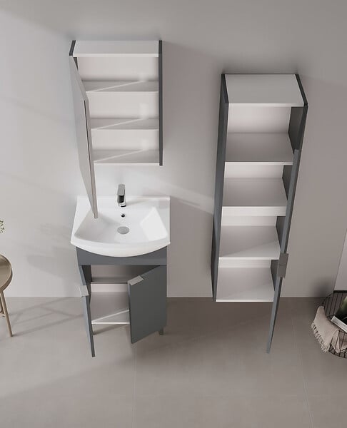 HABITAT ET JARDIN - Meuble Vasque "Purus 55" - 55 x 50 x 83 cm - Matte Anthracite - large