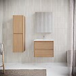 STANO - Meuble salle de bain design simple vasque FORTINA largeur 60 cm chêne clair - vignette