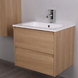 STANO - Meuble salle de bain design simple vasque FORTINA largeur 60 cm chêne clair - vignette