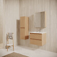STANO - Meuble salle de bain design simple vasque FORTINA largeur 60 cm chêne clair - vignette
