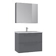 HABITAT ET JARDIN - Ensemble Meuble Vasque avec Miroir (2 Pièces) "Nuvola 80 v2" - 80 x 50 x 62 cm - Grey - vignette