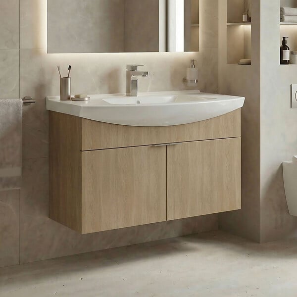 HABITAT ET JARDIN - Meuble Vasque "Purus 80" - 80 x 50 x 58 cm - Sonomo Oak - large