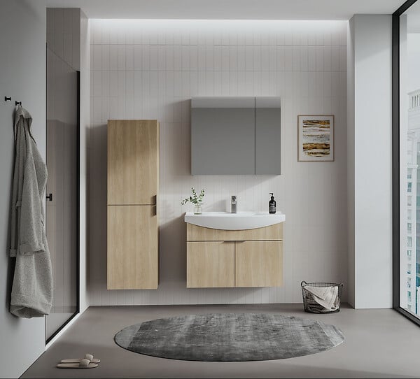 HABITAT ET JARDIN - Meuble Vasque "Purus 80" - 80 x 50 x 58 cm - Sonomo Oak - large