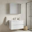 HABITAT ET JARDIN - Ensemble Meuble Vasque avec Miroir (2 Pièces) "Side 85 v2" - 85 x 45 x 52 cm - Matte White - vignette