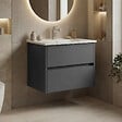 HABITAT ET JARDIN - Meuble Vasque "Side 65 v2" - 65 x 45 x 52 cm - Matte Anthracite - vignette