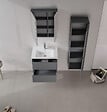 HABITAT ET JARDIN - Meuble Vasque "Side 65 v2" - 65 x 45 x 52 cm - Matte Anthracite - vignette