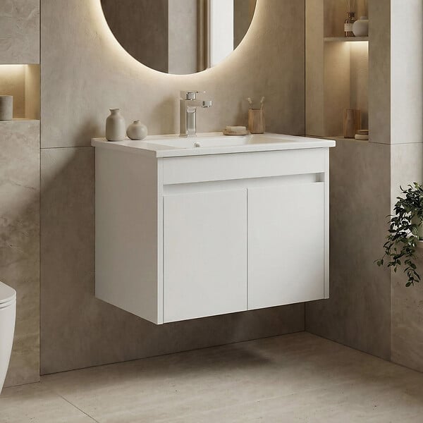 HABITAT ET JARDIN - Meuble Vasque "Side 65 v2" - 65 x 45 x 52 cm - Matte White - large