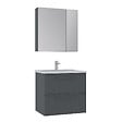 HABITAT ET JARDIN - Ensemble Meuble Vasque avec Miroir (2 Pièces) "Nuvola 65 v2" - 65 x 50 x 62 cm - Anthracite - vignette
