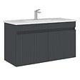 HABITAT ET JARDIN - Meuble Vasque "Tivoli 100" - 100 x 45 x 57 cm - Matte Anthracite - vignette