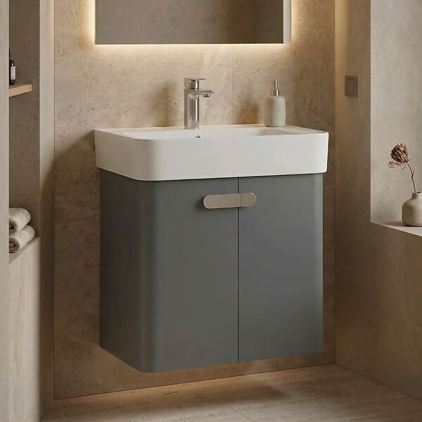 HABITAT ET JARDIN - Meuble Vasque "Orbit 55" - 55 x 38 x 62 cm - Grey - large
