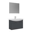 HABITAT ET JARDIN - Ensemble Meuble Vasque avec Miroir (2 Pièces) "Purus 80" - 80 x 50 x 58 cm - Matte Anthracite - vignette