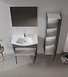 HABITAT ET JARDIN - Ensemble Meuble Vasque avec Miroir (2 Pièces) "Purus 80" - 80 x 50 x 58 cm - Matte Anthracite - vignette