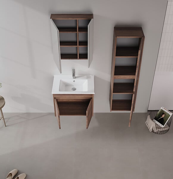 HABITAT ET JARDIN - Meuble Vasque "Side 65 v2" - 65 x 45 x 52 cm - Dark Walnut - large