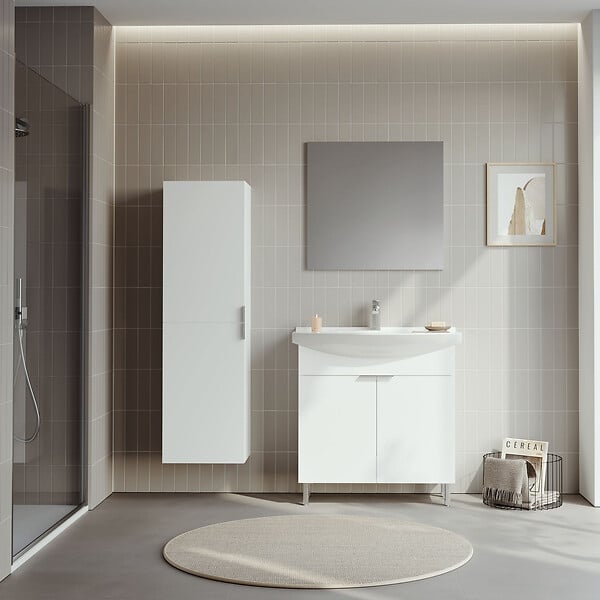 HABITAT ET JARDIN - Ensemble Meuble Vasque avec Miroir (2 Pièces) "Purus 80" - 80 x 50 x 83 cm - White - large