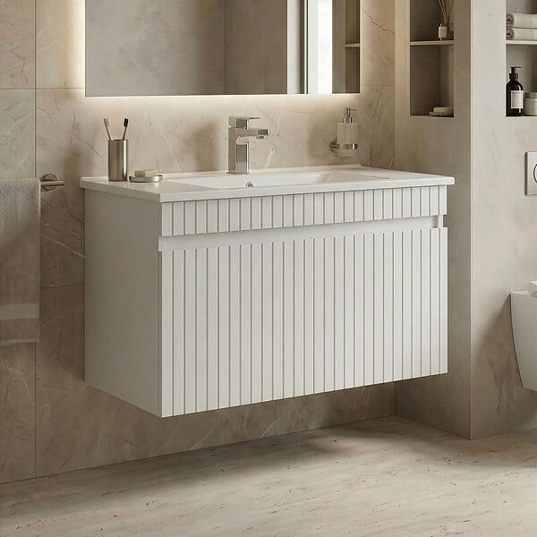 HABITAT ET JARDIN - Meuble Vasque "Tivoli 85" - 85 x 45 x 57 cm - Matte White - large