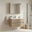 HABITAT ET JARDIN - Ensemble Meuble Vasque avec Miroir (2 Pièces) "Side 85 v2" - 85 x 45 x 52 cm - Oak - vignette