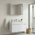 HABITAT ET JARDIN - Ensemble Meuble Vasque avec Miroir (2 Pièces) "Side 85 v2" - 85 x 45 x 52 cm - Matte White - vignette