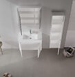 HABITAT ET JARDIN - Ensemble Meuble Vasque avec Miroir (2 Pièces) "Side 85 v2" - 85 x 45 x 52 cm - Matte White - vignette