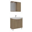 HABITAT ET JARDIN - Ensemble Meuble Vasque avec Miroir (2 Pièces) "Purus 80" - 80 x 50 x 83 cm - Oak - vignette