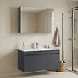 HABITAT ET JARDIN - Ensemble Meuble Vasque avec Miroir (2 Pièces) "Side 100 v3" - 100 x 45 x 52 cm - Matte Anthracite - vignette