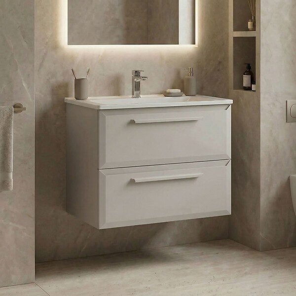 HABITAT ET JARDIN - Meuble Vasque "Nuvola 65 v2" - 65 x 50 x 62 cm - Cashmere - large