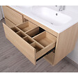 STANO - Meuble salle de bain design double vasque FORTINA largeur 120 cm chêne clair - vignette