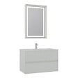 HABITAT ET JARDIN - Ensemble Meuble Vasque avec Miroir (2 Pièces) "Nest 91 v2" - 91 x 51 x 55 cm - Matte Cashmere - vignette