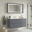 HABITAT ET JARDIN - Ensemble Meuble Vasque avec Miroir (2 Pièces) "Nest 121 v2" - 121 x 51 x 55 cm - Matte Grey - vignette