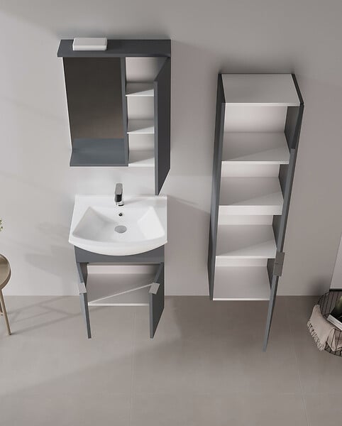 HABITAT ET JARDIN - Meuble Vasque "Purus 55" - 55 x 50 x 58 cm - Matte Anthracite - large