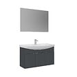 HABITAT ET JARDIN - Ensemble Meuble Vasque avec Miroir (2 Pièces) "Purus 100" - 100 x 50 x 58 cm - Matte Anthracite - vignette