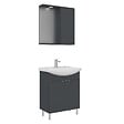 HABITAT ET JARDIN - Ensemble Meuble Vasque avec Miroir (2 Pièces) "Purus 65" - 65 x 50 x 83 cm - Matte Anthracite - vignette