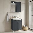 HABITAT ET JARDIN - Ensemble Meuble Vasque avec Miroir (2 Pièces) "Purus 65" - 65 x 50 x 83 cm - Matte Anthracite - vignette