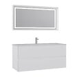 HABITAT ET JARDIN - Ensemble Meuble Vasque avec Miroir (2 Pièces) "Nest 121 v2" - 121 x 51 x 55 cm - Matte White - vignette