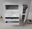 HABITAT ET JARDIN - Ensemble Meuble Vasque avec Miroir (2 Pièces) "Nest 121 v2" - 121 x 51 x 55 cm - Matte White - vignette