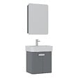 HABITAT ET JARDIN - Ensemble Meuble Vasque avec Miroir (2 Pièces) "Orbit 55" - 55 x 38 x 62 cm - Grey - vignette