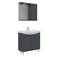 HABITAT ET JARDIN - Ensemble Meuble Vasque avec Miroir (2 Pièces) "Purus 80" - 80 x 50 x 83 cm - Matte Anthracite - vignette