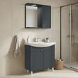 HABITAT ET JARDIN - Ensemble Meuble Vasque avec Miroir (2 Pièces) "Purus 80" - 80 x 50 x 83 cm - Matte Anthracite - vignette