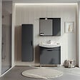 HABITAT ET JARDIN - Ensemble Meuble Vasque avec Miroir (2 Pièces) "Purus 80" - 80 x 50 x 83 cm - Matte Anthracite - vignette